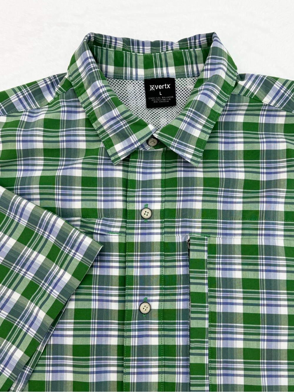 Vertx Tactical Men's Large Short Sleeve Button Down Blue Green